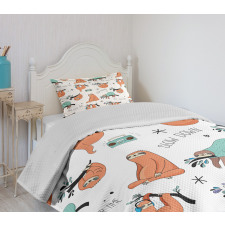 Sloths on Branches Bedspread Set