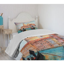 Watercolor Serene City Bedspread Set