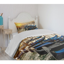 Gondolas Line on Water Bedspread Set