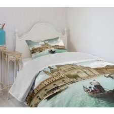 Grand Canal in Aerial View Bedspread Set