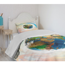 Vibrant Planet Continents Bedspread Set