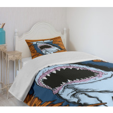 Wild Fish Wooden Plank Bedspread Set