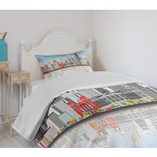 Cityscape Skyscrapers Bedspread Set