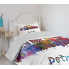 Watercolor Art Skyline Bedspread Set