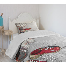 Grunge Objects Bedspread Set