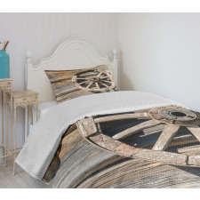 Log Wall Cart Bedspread Set