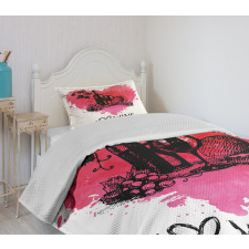 Sketch Watercolor Heart Bedspread Set