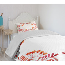 Leaves Fruits Bedspread Set