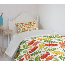 Autumnal Flora Pattern Bedspread Set