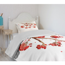 Tree Watercolor Splashes Bedspread Set