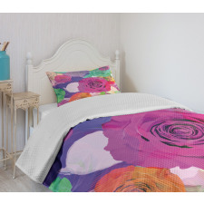 Floral Arrangement Roses Bedspread Set