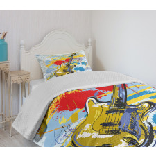 Abstract Musical Instrument Bedspread Set