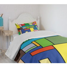 Vivid Mondrian Squares Bedspread Set