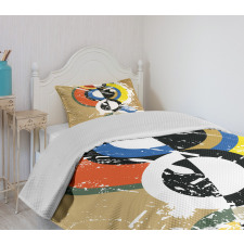 Abstract Geometric Circles Bedspread Set