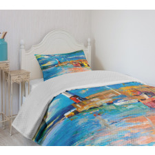 Oil Painting Lighthouse Bedspread Set