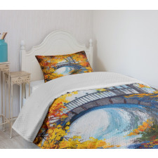 Autumn Forest with Bridge Bedspread Set