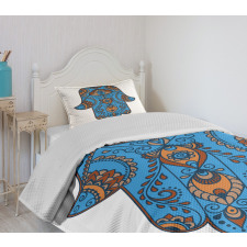 Curly Paisley Vintage Eye Bedspread Set