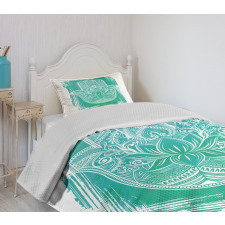 Grungy Floral Ethnic Motif Bedspread Set