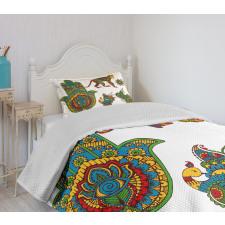 Mehndi Style Bedspread Set