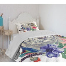 Retro Feline Cat Bedspread Set