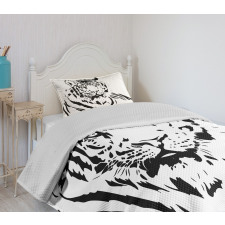 Black Outline Hunter Cat Bedspread Set