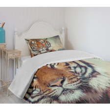 Large Calm Wild Cat Blur Bedspread Set