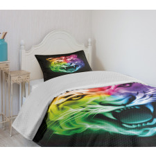 Abstract Feline Colorful Bedspread Set