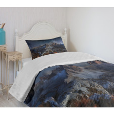 Italy Mountains Milky Way Bedspread Set