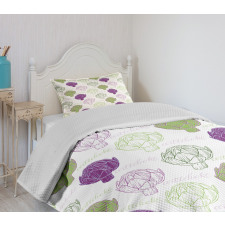 Sketch Style Food Bedspread Set