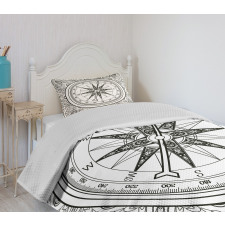 Windrose Line Art Style Bedspread Set