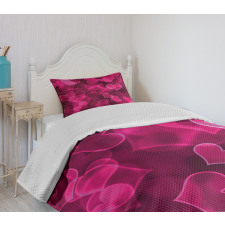 Hearts Blurry Bedspread Set