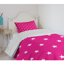 White Stars Girlish Bedspread Set