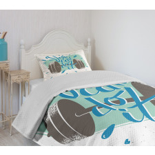 Retro Inspiration Words Bedspread Set