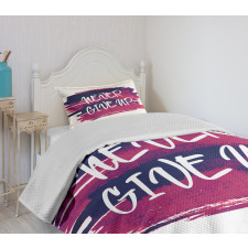 Brushstrokes with Words Bedspread Set