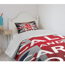 Words Crown UK Flag Bedspread Set