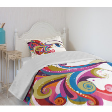 Woman's Eye Colorful Art Bedspread Set