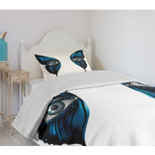 Realistic Female Butterfly Bedspread Set