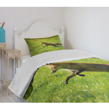 Jumping Animal Fresh Grass Bedspread Set