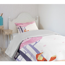 Spring Pink Sakura Idyllic Bedspread Set