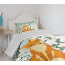 Red Fox Winter Forest Xmas Bedspread Set