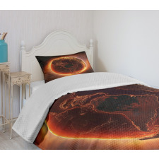 Vivid Burning Earth Heat Bedspread Set