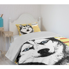 Husky Portrait Bedspread Set