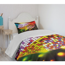 Vivid Disco Ball Bedspread Set