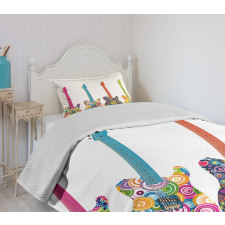 Colorful Flowers Star Bedspread Set