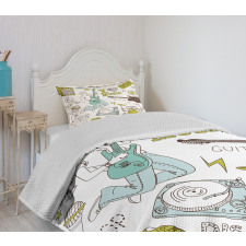 Love Music Sketch Bedspread Set