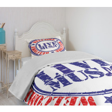 Old Rubber Stamp Bedspread Set