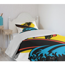 Man on Sea Waves Bedspread Set