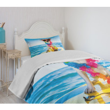 Dog in the Ocean Bedspread Set