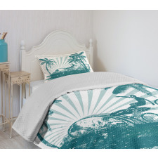 Grunge Tropical Bedspread Set