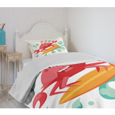 Caricature Crab Bedspread Set